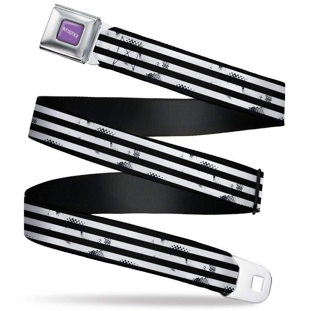 7446 Belt Seatbelt Buckle Beetlejuice Suit Striping Black White 24 to 38